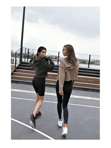 2021 High Quality Custom Wholesale Hot Long Sleeve cropped <b>Ladies</b> Woman Top Gym Pullover <b>Hoodie</b> Crop club Hoodies - Product Image 4