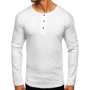 नई डिजाइन पुरुषों की हेनले टी शर्ट फैशन टी शर्ट पूर्ण आस्तीन पुरुषों के कपड़ों की शर्ट के लिए पुरुषों नियमित रूप से फिट