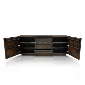Solid <b>Wooden</b> Sideboard Dark <b>Colour</b> with 2 Doors and 3 Drawers - Product Image 4