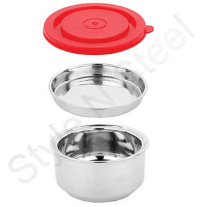 Bol à Double paroi en acier inoxydable, bol à mélanger en métal avec couvercle bol à soupe avec couvercle - Product Image 2