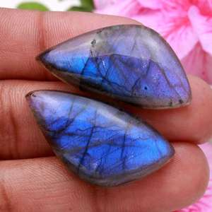 Pendentif goutte d'eau en labradorite, boucles d'oreilles fantaisie motif dessin animé, 100 paires de pierres précieuses en vrac aigue-marine, base de cabochon pour la fabrication de bijoux, Bouddha - Product Image 2