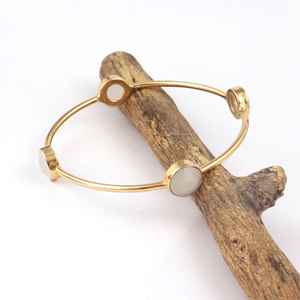 Bracelet à quartz blanc en or véritable, nouveau style, briolette découpé, personnalisé, bon prix, fait à la main, 4 pierres, vente en gros - Product Image 6