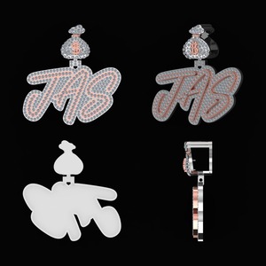 Nombre personalizado 5,57 quilates 10K compromiso diamante colgante 22 gramos plata 9 gramos oro 9 diamantes colgantes y dijes" - Product Image 3