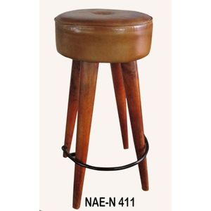 Industrial & Vintage Tall Wooden <b>Bar</b> <b>Stool</b> with Footrest for Home <b>Bar</b> Hotel & Restaurant Decor Antique Design - Product Image 1