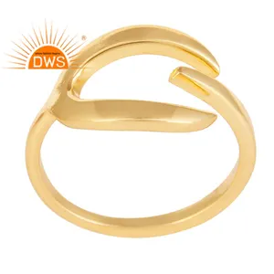 Unique Design 14k Yellow Gold Plated 925 Sterling Silver Womens Ring Jewellery Supplier