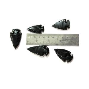 Puntas de flecha de obsidiana para sanación, puntas de flecha de ágata negra india de 1,50 pulgadas - Product Image 1