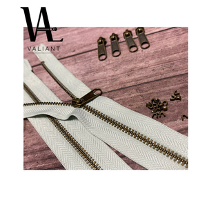 Fermeture à glissière des dents en métal, accessoire en laiton avec curseur de non verrouillage #3, 10 pièces - Product Image 2