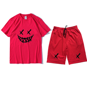 Conjunto de camiseta y pantalón corto de dos piezas para hombre y mujer, traje de algodón 100% personalizado, pantalones cortos para el sudor, unisex, alta calidad, precio barato - Product Image 6