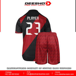 Venta caliente 100% poliéster sublimación impresa equipo personalizado nombre uniforme de fútbol secado rápido manga corta Unisex adultos chaquetas - Product Image 3
