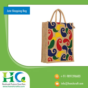 2021 nueva llegada diseñador hecho a mano Bolsa De yute moda multiusos bolsa con cremallera para compras mercado Indio al por mayor - Product Image 6