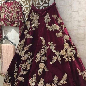 ELEGANT-Bridal-BEAUTIFUL---LEHENGA- with <b>TOP</b>---Dress with Embellished in crystal glass beads stone work for Wedding=2021 - Product Image 1