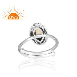 ทองธรรมชาติซิทรินพลอยรูปไข่รูปปรับแหวนเครื่องประดับเงิน925ออกซิไดซ์แหวนเครื่องประดับผู้ค้าส่ง - Product Image 4