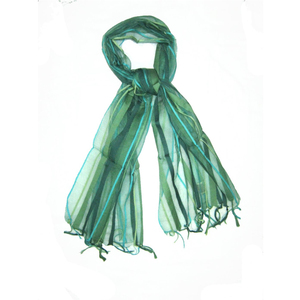 Hot Selling Best Design Green Color Handloom <b>Silk</b> <b>Scarf</b> - Product Image 1