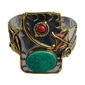 Pulsera con diseño de acabado de colores para fiesta y boda, brazalete con diseño de acabado moderno - Product Image 2