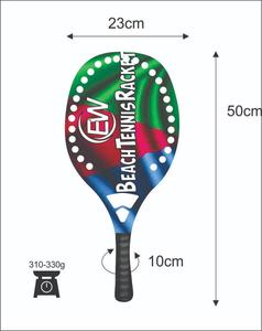 Raquettes de beach tennis avec face en fibre de carbone de 20 mm, poignée en fibre de carbone, filet en fibre de verre, poids 310-330 g, longueur 50 cm - Product Image 4