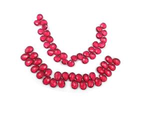 Gema granate roja para fabricación de joyas, cadena de cuentas de lujo con forma de corazón - Product Image 4