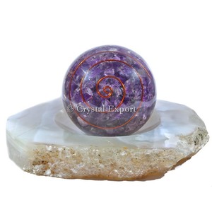 Espiral de amatista Orgón Esfera Piedra curativa Suministros para manualidades - Product Image 1