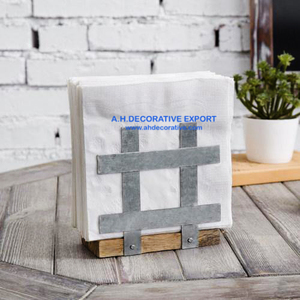 Galvanisé En Métal et Bois De Manguier Porte-Serviettes Offre Spéciale Métal Porte-Papier Hygiénique à vendre Unique Support de Boîte de Mouchoirs - Product Image 5