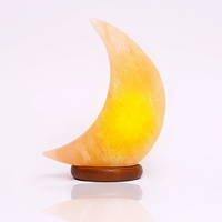 Lampe lune en sel rose de l'Himalaya naturel sculpté, lumière d'ambiance pour chambre à coucher, décoration intérieure