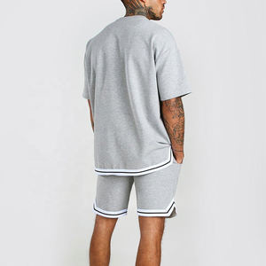 Camisetas y pantalones cortos para hombre, conjunto de dos piezas con letras estampadas para playa, conjuntos de manga corta de verano - Product Image 2