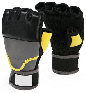 Gants d'haltérophilie pour hommes en cuir Grip Gym Workout Bodybuilding Fitness Gloves - Product Image 1