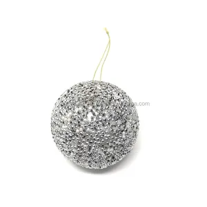 Christmas Decoration Christmas Top Quality Beaded Silver Ball Handmade Christmas Ornaments Wholesale