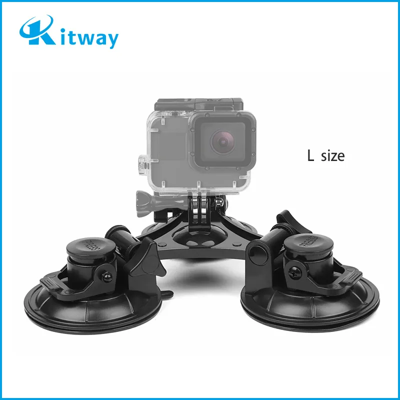 High quality and Cheap sport camera accessories Removable Tri-Angle Suction Cup Mount L size,for GoPro Heros & Xiaomi Yi