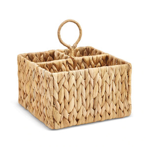 100% High Quality Best Choice Water Hyacinth Cane <b>Kitchen</b> Cutlery Basket <b>Caddy</b> With Holder From Vietnam - Product Image 2