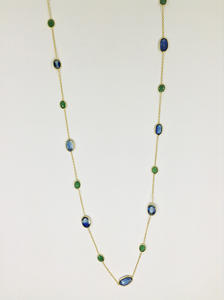 Todos los días ropa de plata esterlina 925 chapado en oro ligero Esmeralda MOQ bajo proveedor de piedras preciosas cadena de moda collares - Product Image 5