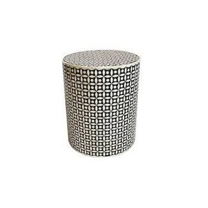 Antique Design Stool Bone Inlay with Green <b>Resin</b> Side Stool for Living Room Sofa Side and Bedroom Stools - Product Image 6