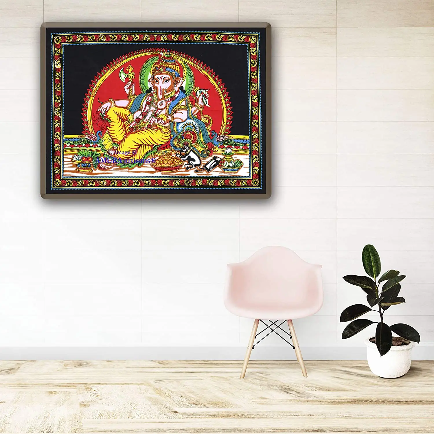 Lord Ganesha Vị Thần Nghệ Thuật Sequin Làm Việc Ấn Độ Thiên Chúa Batik Tường Bông Tấm Thảm Tường Treo Chúc May Mắn Quyến Rũ Dân Tộc Nghệ Thuật Trang Trí