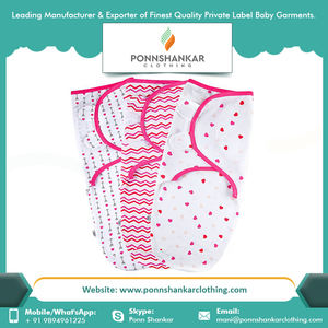 Baby swaddle wrap Soft 100% Organic Cotton Baby Swaddle wrap with customization from Indian manufacturers - Product Image 3