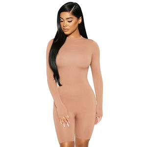 2024 ropa de mujer verano Color personalizado Logo impreso cuello redondo ajustado elástico señoras Sexy mujer mono - Product Image 3