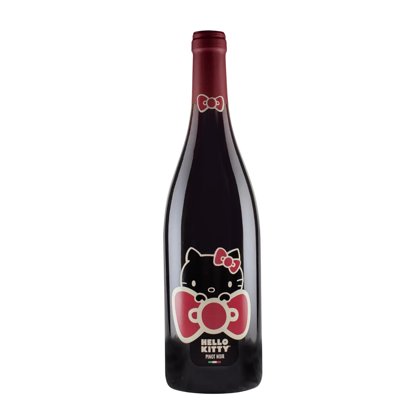 イタリアの高品質赤ワインピノノワール-公式HELLO KITTY WINE-750mlボトル-最高のアルコール飲料