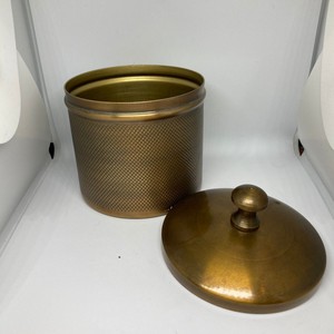 Best Selling Designer Metal Iron Candle <b>Jar</b> Brass Antique with Texture Design and Lid Home Decor Candle Making <b>Jar</b> - Product Image 2