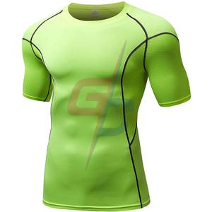 เสื้อยืดรัดรูปแขนสั้นของผู้ชายเสื้อตั้งพื้นแห้งสุดเท่ - Product Image 1