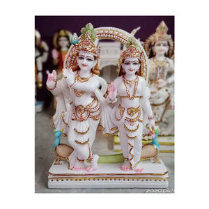 Sculpture de dieu Jodi en marbre indien, Radha Krishna Jugal très Exclusive - Product Image 1