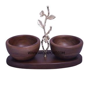 Bol en bois naturel Standard nouvelle dernière conception fantaisie bols de service perlés serveur de bonbons pour organisateur de cuisine à bas prix - Product Image 1