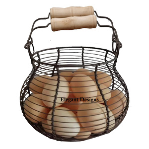 Black Powder Coated Elegant Designer <b>Egg</b> Wire <b>Basket</b> Home Hotel Restaurant Storage Ware for Wholesale - Product Image 4