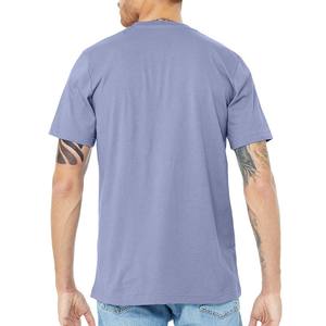 T-shirts classiques à col rond pour hommes 100% coton peigné filé en anneaux Jersey fin avec motif imprimé Mélange de polyester et de coton 52/48 - Product Image 2
