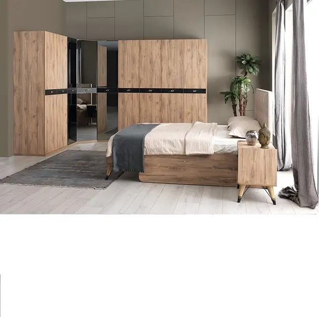 Büyük Srotage köşe dolap yatak odası takımları 5 kapılar, 3 kapılı ve 2 S-kapılar gardırop avrupa tasarım yatak odası mobilyası ahşap Modern