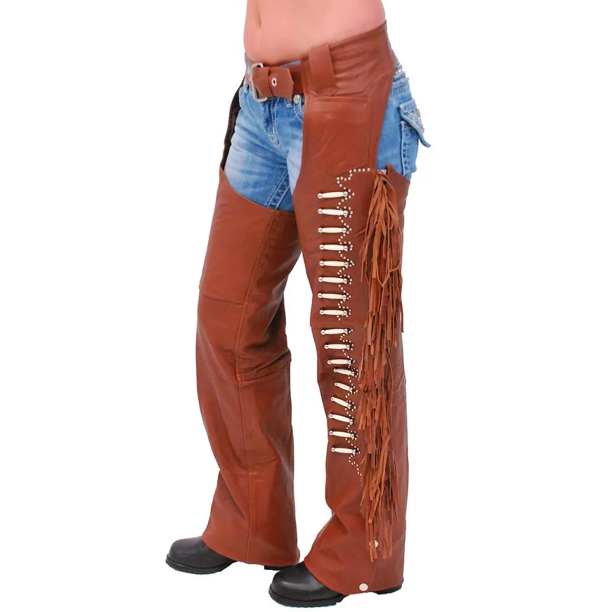 Cowboy di Sei Pollici Fringe Top Grano Morbido In Pelle di Bufalo Occidentale Del Motociclo Chaps Equitazione Pantaloni Da Corsa Completa Chaps Personalizzato