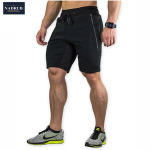 Pantalones cortos de gimnasio para hombre negros personalizados de alta calidad, diseño deportivo informal con cierre de cordón, tela de lona al por mayor - Product Image 2