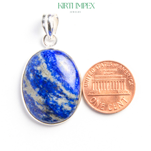 Venta al por mayor American eBay Trending European Hot Jewelry Mujeres Large Lapis Lazuli Crystal Gold Plated Pearl Pendant Christian - Product Image 5
