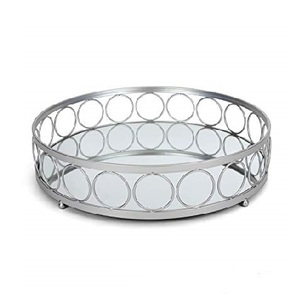 Bandeja decorativa de espejo de artículo más nuevo con borde de plata tocado fino para Decoración de mesa de lujo - Product Image 6