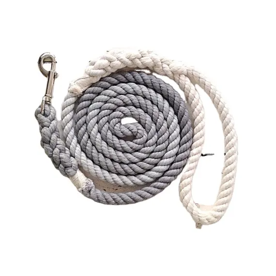 Pets leashes ombre cotton 2 tone grey dog rope leash pet leashes for small dogs pet safety leads outside walking leads suppliers