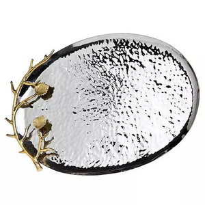 Plateau de service rond en cuivre pur pour la maison hôtel Restaurant plateaux de service alimentaire Design moderne luxe servant la maison et les fournitures d'hôtel - Product Image 5