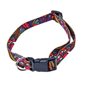 Collier de chien en polyester réglable avec motif imprimé et boucle en plastique - Product Image 2
