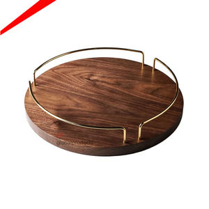 Plateau de service rond en métal pur de qualité supérieure, à poignées dorées décoratives, pour décor du ramadan, livraison gratuite - Product Image 6