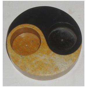 Portavelas Decorativo de Piedra de Savia Natural en Forma Redonda - Product Image 1